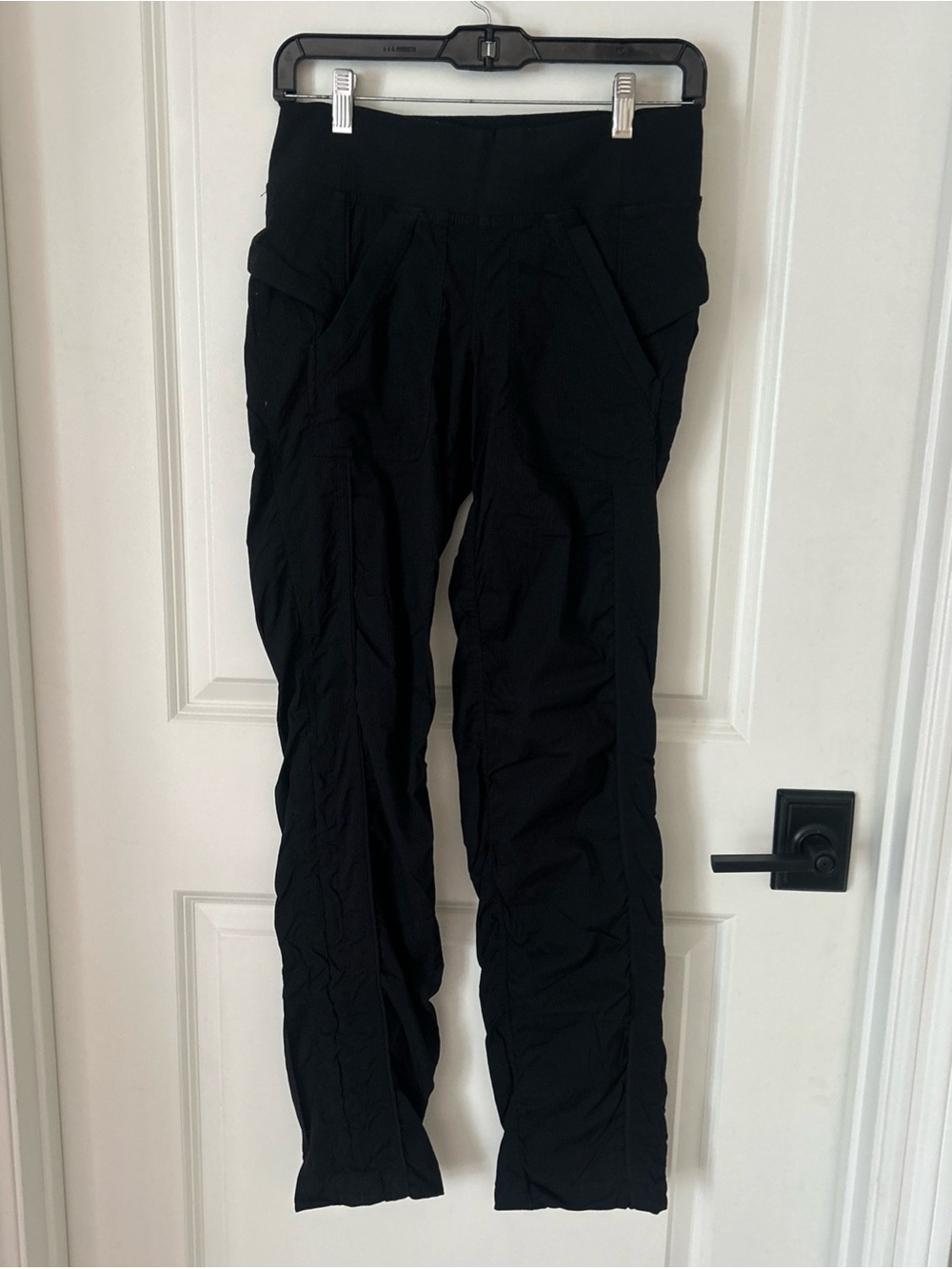 Lululemon Pants Womens Sz 4 Black Dance Studio Pants Ruched Leg Elastic Waist